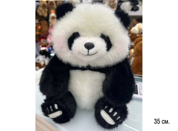 им Панда арт. YE241124-25/250221-5-209/250221-3 Пушистая сидит светлые следы 35 см в пак.)