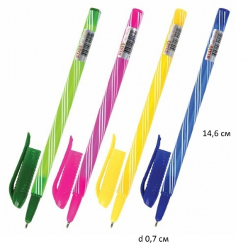 кс_Ручка шариковая арт. 143745 STAFF "College BP-12"СИНЯЯкорпус ассорти узел0,7мм,линия письма0,35мм