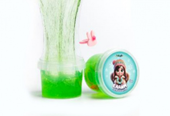 Слайм "СТЕКЛО" 90 гр Зеленый с колечком