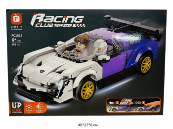 Конструктор арт. FC1615 Автомобиль инерц. свет, звук 269 дет. в кор.•~
