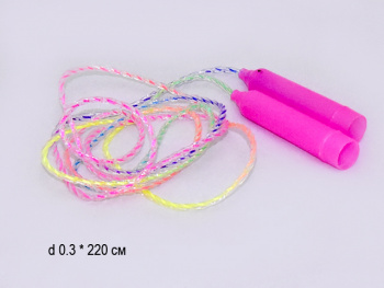 Скакалка витая арт.08-TS Прозрачная в пакете_/260шт./