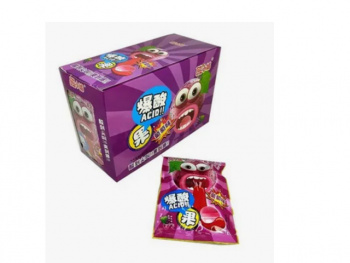 Конфета арт. 950185-2/950178-2 Кислая "Виноград" 24 г 20 шт. в фиолетовой кор.;,