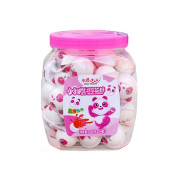 Конфета арт. 420719 Жевательная с жидким центром "Розовая панда" 18 г 50 шт. в банке#