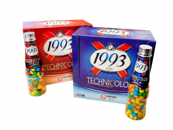 Конфета арт. 950244 Драже шоколад "1993" 75 г в бутылке 8 шт. в кор.*#